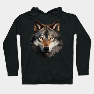 Timber Wolf Face Hoodie